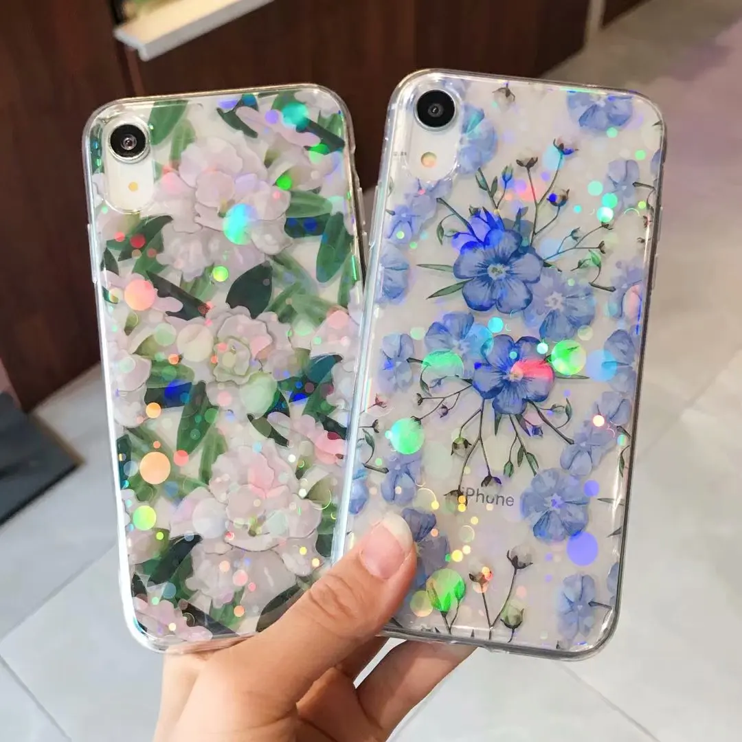 Для Apple iphone XS MAX X XR Чехол Мягкий ТПУ прозрачные Цветы Тонкий защитный чехол для 5 SE