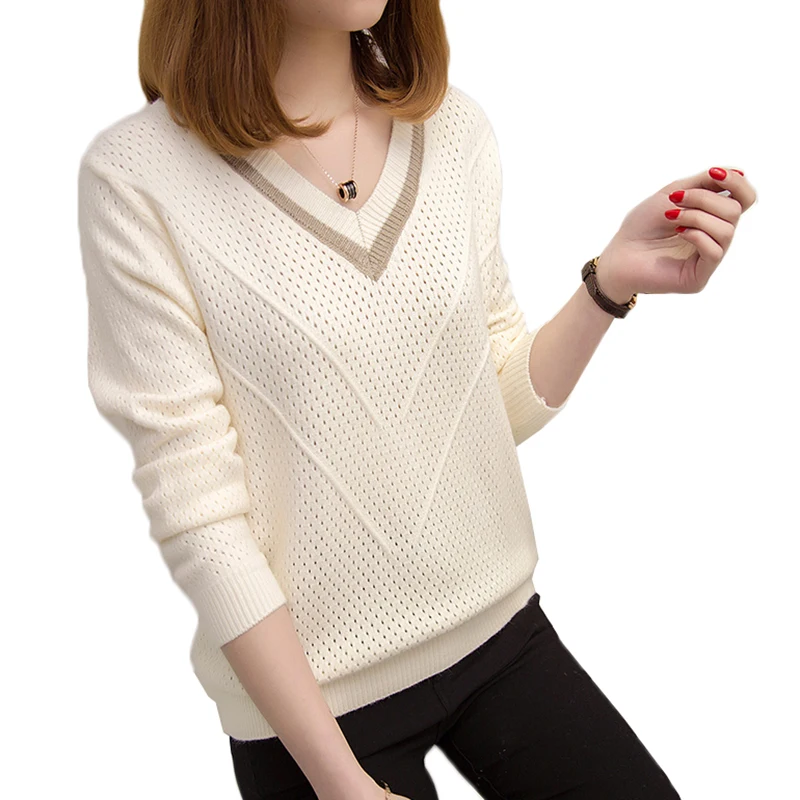 Autumn Women Sweater New Fashion V-neck Loose Short Knit Pullover Long-sleeve Thin Sweater Plus Size Female Casual Tops AA332
Autumn Women Sweater New Fashion V-neck Loose Short Knit Pullover Long-sleeve Thin Sweater Plus Size Female Casual Tops AA332