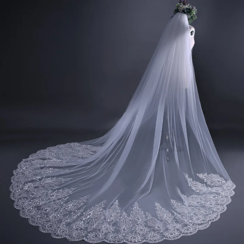 New Arrival Cathedral Lace Wedding Veil 2019 Luxury Long Bridal Veils Wedding Accessories
New Arrival Cathedral Lace Wedding Veil 2019 Luxury Long Bridal Veils Wedding Accessories