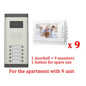 7" LCD Apartment Wired Video Door Phone Audio Visual Intercom Entry System 1 HD Outdoor Camera With 9 monitor
7" LCD Apartment Wired Video Door Phone Audio Visual Intercom Entry System 1 HD Outdoor Camera With 9 monitor