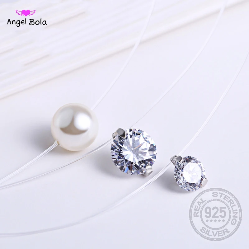New 925 Silver Transparent Fishing Line Necklace Clear Zircon Pendant Sparkling Choker Necklace Hot Selling Women Jewelry
New 925 Silver Transparent Fishing Line Necklace Clear Zircon Pendant Sparkling Choker Necklace Hot Selling Women Jewelry