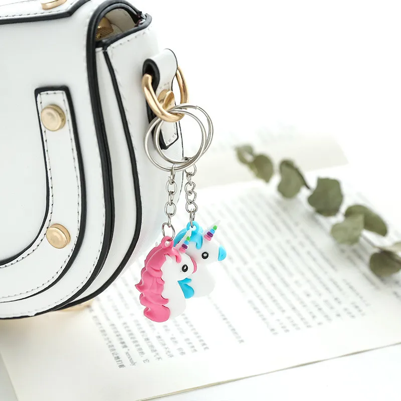 Unicorn Keychain Animal PVC Keychains Key Ring Gifts 1