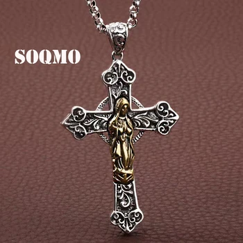 SOQMO 925 Sterling Silver Virgin Mary Sculpture Cross Pendants for Women Men Religious Christian Jewelry Without a Chain SQM118
SOQMO 925 Sterling Silver Virgin Mary Sculpture Cross Pendants for Women Men Religious Christian Jewelry Without a Chain SQM118