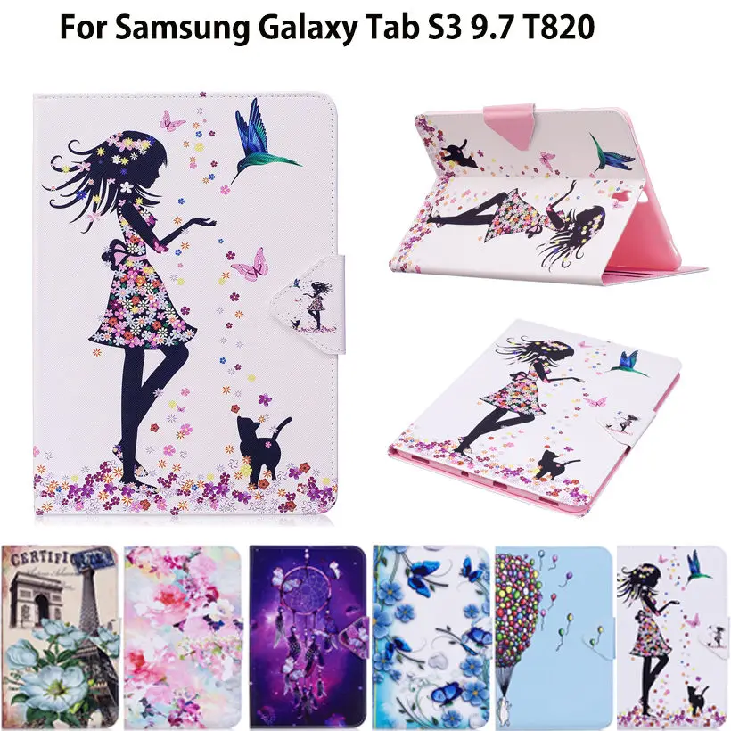 Модный чехол из искусственной кожи с рисунком кота для девочек Samsung Galaxy Tab S3 9 7 SM-T820