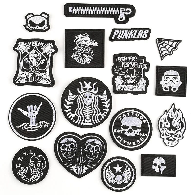 Embroidered Iron on Patches Badges Sew Seam Tailoring Clothes Cool Punk Skull High-end Clothing Ornament Apparel Accessories
Embroidered Iron on Patches Badges Sew Seam Tailoring Clothes Cool Punk Skull High-end Clothing Ornament Apparel Accessories