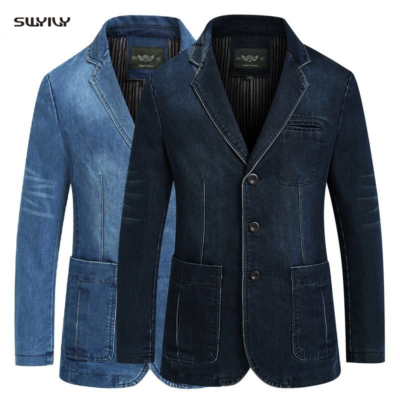 Men's Casual Suit Jacket Cotton Blue Denim Jacket Slim Male Coats Clothing Plus Size Fashion Denim Blazer Men Jeans Blazers
Men's Casual Suit Jacket Cotton Blue Denim Jacket Slim Male Coats Clothing Plus Size Fashion Denim Blazer Men Jeans Blazers