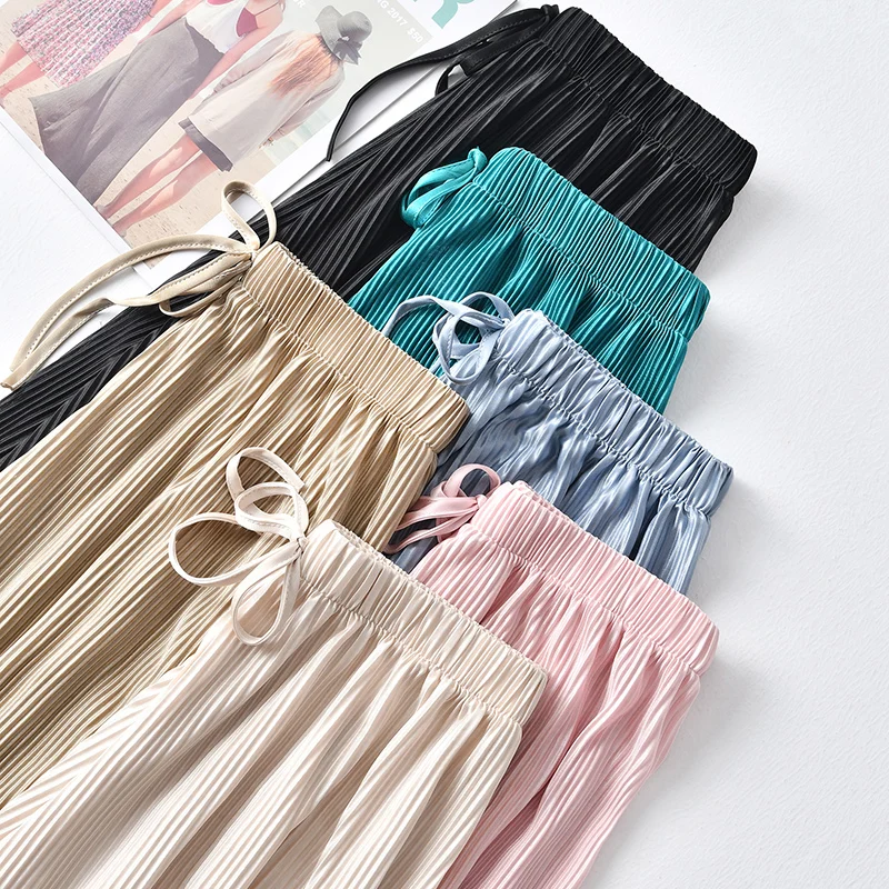 2019 new wide leg pants Korean version of the wild nine pants loose wide leg pants female summer sense high waist pants G469
2019 new wide leg pants Korean version of the wild nine pants loose wide leg pants female summer sense high waist pants G469
