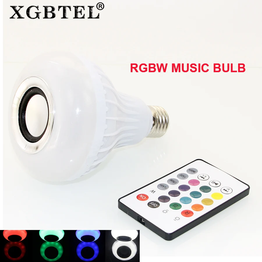 Wireless bluetooth 12W LED speaker bulb Audio Speaker E27 Colorful music playing & Lighting With 24 Keys IR remote Control
Wireless bluetooth 12W LED speaker bulb Audio Speaker E27 Colorful music playing & Lighting With 24 Keys IR remote Control