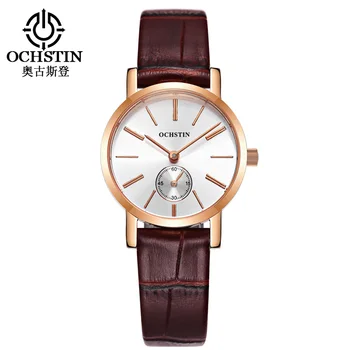 

OCHSTIN Women Leather Quartz Watches Auto Date Fashion Casual Wrist Watch Femme Wristwatch Montres with sub Second Dial LQ017A
