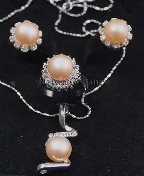 Free Shipping>>new hot 9-9.5MM Pink Akoya Cultured Pearl ring earrings Necklace Pendant Set
Free Shipping>>new hot 9-9.5MM Pink Akoya Cultured Pearl ring earrings Necklace Pendant Set