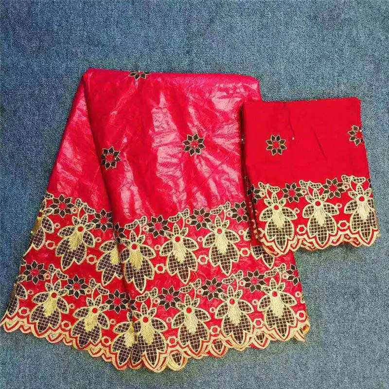 (5+2 yards /set) 2018 new design African bazin brocade lace fabric in red with wonderful embroidery plus blouse lace set 30
(5+2 yards /set) 2018 new design African bazin brocade lace fabric in red with wonderful embroidery plus blouse lace set 30
