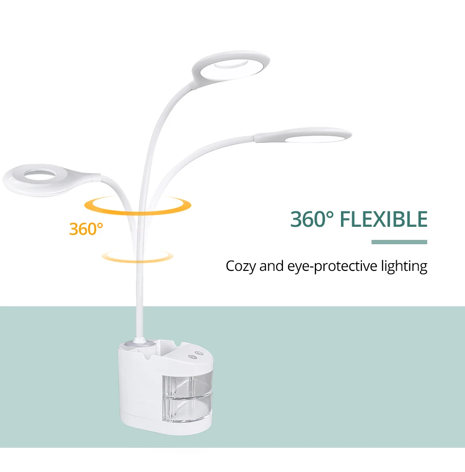 Touch Sensor Night Light Student Study Book Reading Light with Pen Holder 18650 USB LED 3 Modes 4000K Eye Protection Desk Lamp (6)