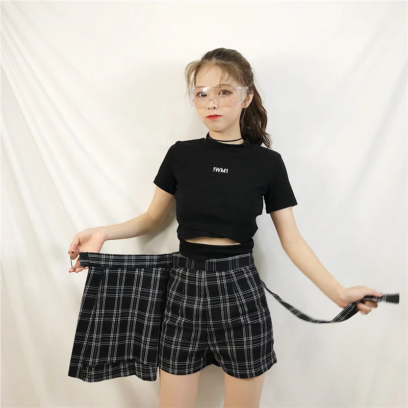 High Waist Plaid A-line Women's Mini Skirt Shorts Belt Kawaii Students Skirts Women 2019 Spring Summer Croped Hollow Out Clothes
High Waist Plaid A-line Women's Mini Skirt Shorts Belt Kawaii Students Skirts Women 2019 Spring Summer Croped Hollow Out Clothes