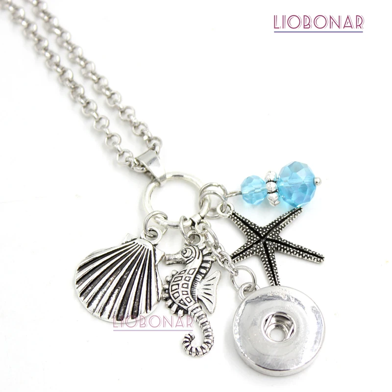 1PC New Arrival 18mm Snap Jewelry Ocean Sea Life style Beach Necklace Shell Seahorse Starfish Snap necklace for women gift
1PC New Arrival 18mm Snap Jewelry Ocean Sea Life style Beach Necklace Shell Seahorse Starfish Snap necklace for women gift