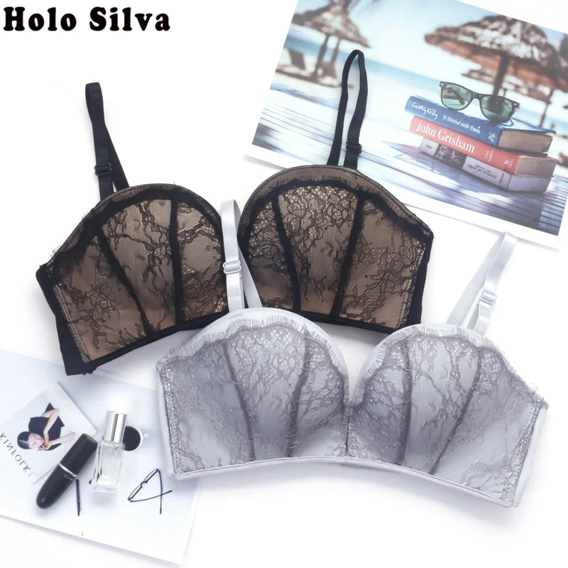 Wedding Wire Free Half Cup Bra Invisible Dress Push Up Sexy Lace Small Seamless Padded BH | Женская одежда