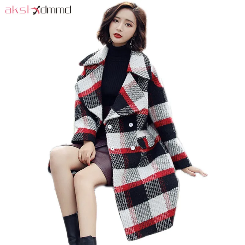 AKSLXDMMD Fashion Wool Coat Women 2019 New Autumn and Winter Casual Mid-long Plaid Woolen Jackets and Coats Female LH1320
AKSLXDMMD Fashion Wool Coat Women 2019 New Autumn and Winter Casual Mid-long Plaid Woolen Jackets and Coats Female LH1320