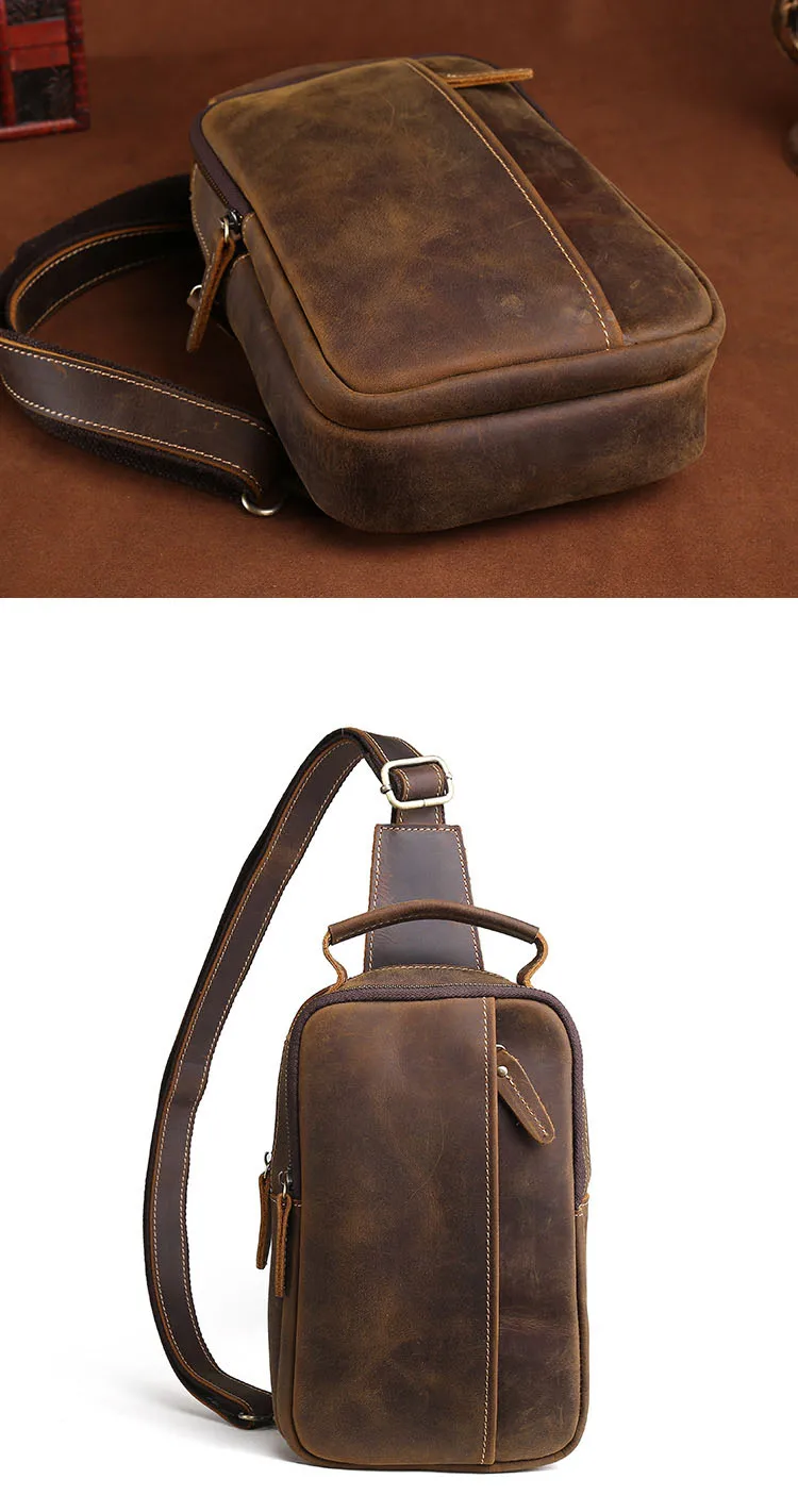 Woosir Genuine Leather Small Sling Bag for Men