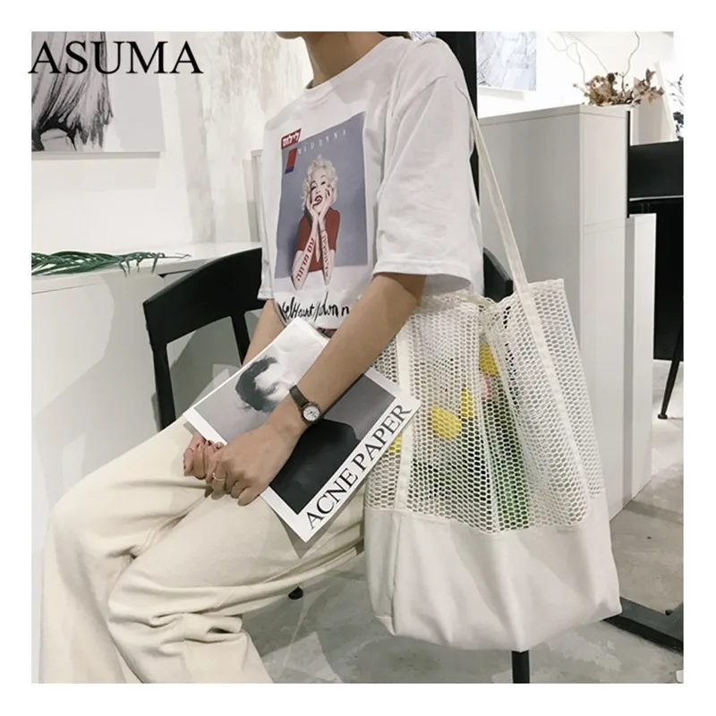 Fruit Shopping Bag Mesh Beach Bag Storage Ultra Reusable Grocery Bags Tote Canvas Net Fabric Bag Travel Bolsa compra plegable
Fruit Shopping Bag Mesh Beach Bag Storage Ultra Reusable Grocery Bags Tote Canvas Net Fabric Bag Travel Bolsa compra plegable