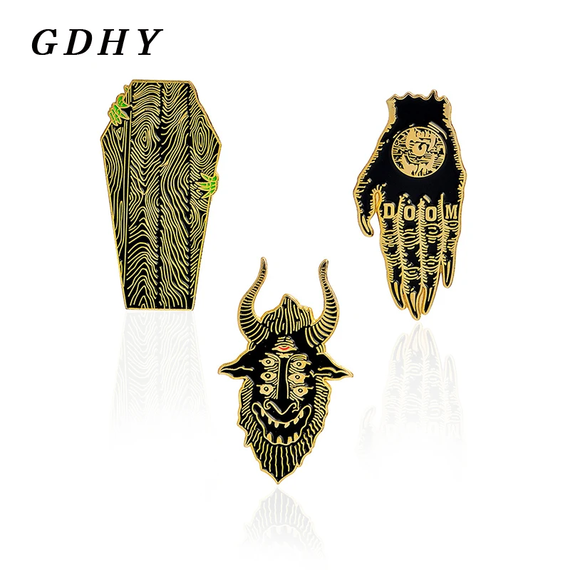 GDHY Black Gothic wind Demonic Hand Demon mask Coffin Brooches Dnim Sweater Pin Buckle Shirt Badge Fashion Gift for Friend
GDHY Black Gothic wind Demonic Hand Demon mask Coffin Brooches Dnim Sweater Pin Buckle Shirt Badge Fashion Gift for Friend