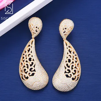 SISCATHY New Deluxe Women Earrings Pendant Hollow Full Cubic Zirconia Pierced Dangle Earrings For Women Wedding Wear Accessories
SISCATHY New Deluxe Women Earrings Pendant Hollow Full Cubic Zirconia Pierced Dangle Earrings For Women Wedding Wear Accessories