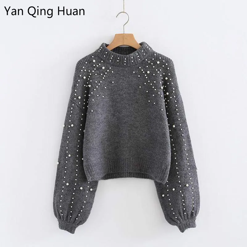 Yan Qing Huan 2019 New Autumn And Winter New Round Neck Pullover Loose Sweater Women's Short Pearl Harajuku Decorative Sweater
Yan Qing Huan 2019 New Autumn And Winter New Round Neck Pullover Loose Sweater Women's Short Pearl Harajuku Decorative Sweater
