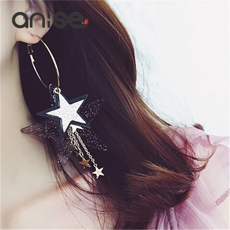 Anise 2017 Big Hoop Earrings Sequins Rhinestone Pentagrams Star Tassel Earrings Basketball Wives Earring Brinco De Argolae
Anise 2017 Big Hoop Earrings Sequins Rhinestone Pentagrams Star Tassel Earrings Basketball Wives Earring Brinco De Argolae