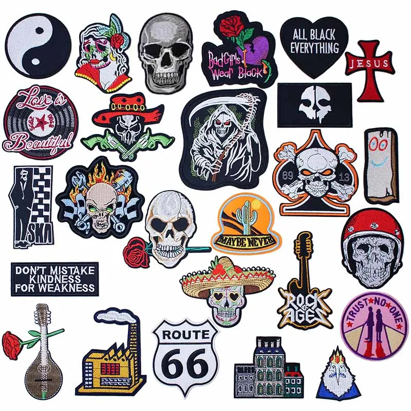Skull Skeleton Death Dark Iron On Patches Sewing Embroidered Applique for Jacket Clothes Stickers Badge DIY Apparel Accessories
Skull Skeleton Death Dark Iron On Patches Sewing Embroidered Applique for Jacket Clothes Stickers Badge DIY Apparel Accessories