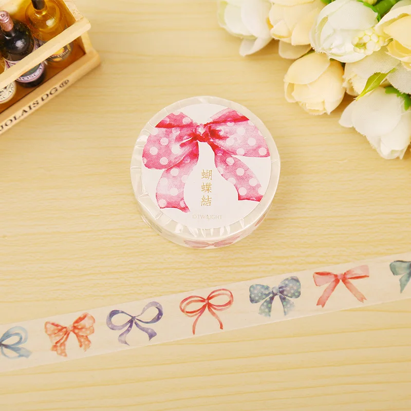1.5cm*8m Cute Bowknot washi tape DIY decoration scrapbooking planner masking tape adhesive tape label sticker stationery
1.5cm*8m Cute Bowknot washi tape DIY decoration scrapbooking planner masking tape adhesive tape label sticker stationery