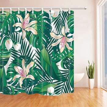 Green Tropical Plants Shower Curtain Mildew Resistant Leaves Printing Shower Curtain Waterproof Polyester Curtains For Bathroom
Green Tropical Plants Shower Curtain Mildew Resistant Leaves Printing Shower Curtain Waterproof Polyester Curtains For Bathroom