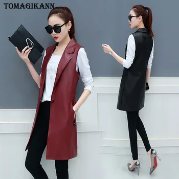 PU Leather Women Vest Single Button Zipper Pockets Plus Size Waistcoat Femme Colete Sleeveless Outwear Tops 3XL 
PU Leather Women Vest Single Button Zipper Pockets Plus Size Waistcoat Femme Colete Sleeveless Outwear Tops 3XL