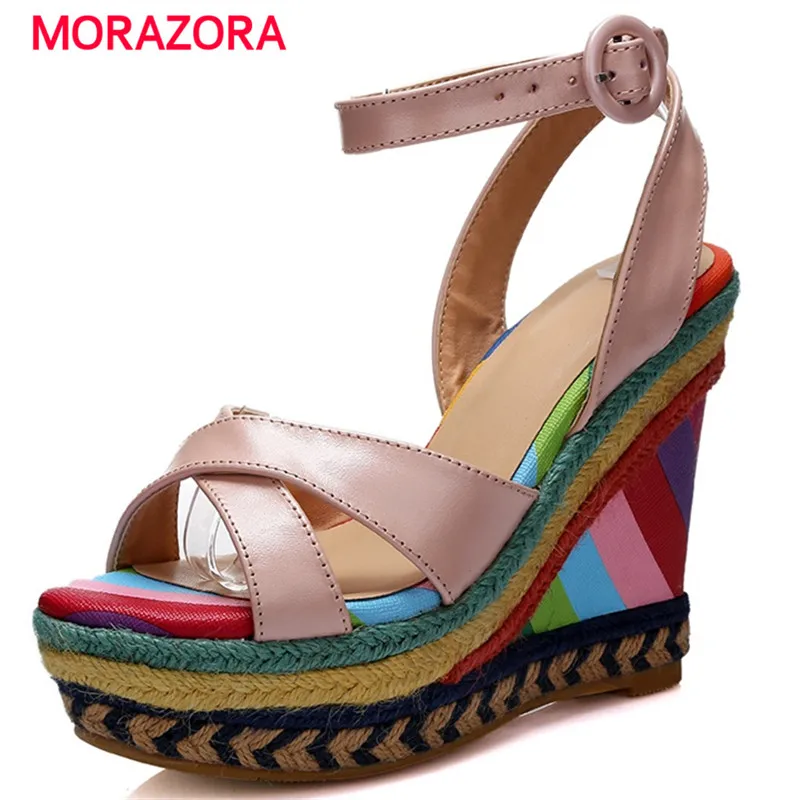 MORAZORA Top quality cow leather shoes woman in summer high heels wedges shoes sandals women shoes party bohemia platform
MORAZORA Top quality cow leather shoes woman in summer high heels wedges shoes sandals women shoes party bohemia platform