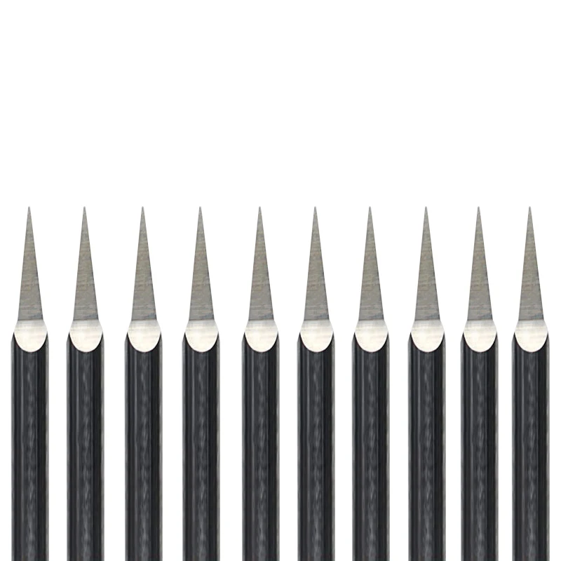 HUHAO 10pcs 3.175mm Dia., 10 Angle, 0.1mm Tip, 3 Edge Carbide Woodworking Tools, Engraving Bits for CNC Router Machine
HUHAO 10pcs 3.175mm Dia., 10 Angle, 0.1mm Tip, 3 Edge Carbide Woodworking Tools, Engraving Bits for CNC Router Machine