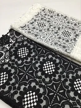 Nice embroidery French tulle lace net lace fabric for party dress PNZ454(5yards/lot) black and white color on sale
Nice embroidery French tulle lace net lace fabric for party dress PNZ454(5yards/lot) black and white color on sale