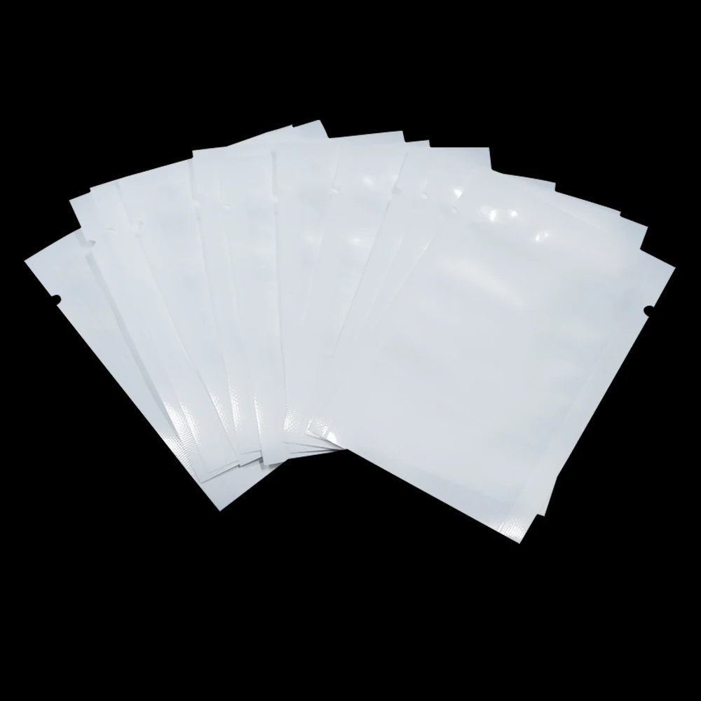 

DHL 7*10cm Hot Sale Open Top Retail Poly White and Clear Vacuum Pouch For Coffee Bean Storage Heat Sealing Package Packing Bags