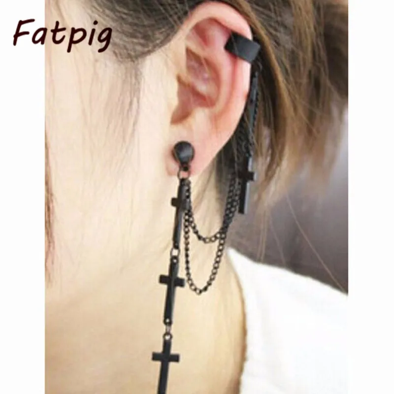 2Pcs/Set Cool Rock Punk Ladies Crosses Long Tassels Ear Cuff Earrings Chain Eardrop
2Pcs/Set Cool Rock Punk Ladies Crosses Long Tassels Ear Cuff Earrings Chain Eardrop