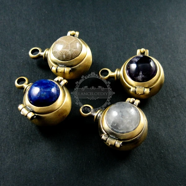 22mm vintage style antiqued bronze steam punk ball vial wish pendant charm 1810305 | Украшения и аксессуары