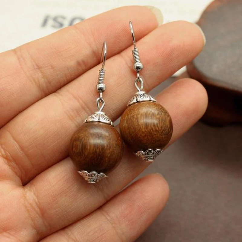 Women Ethnic Natural Round Wood Bead Wood Ball Drop Earrings Smooth Surface Perfect Round Simple Dangle Earrings Personality
Women Ethnic Natural Round Wood Bead Wood Ball Drop Earrings Smooth Surface Perfect Round Simple Dangle Earrings Personality