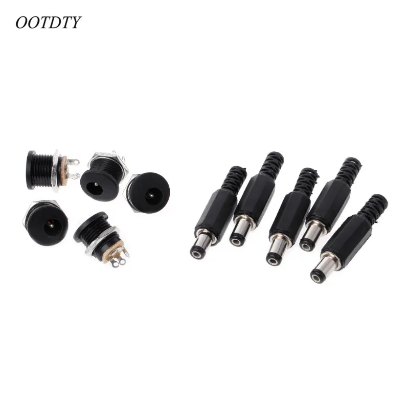 OOTDTY 5 Pcs 5.5mm x 2.1mm Male DC Power Plug Connector+5 Pcs Screw Lock Female Panel Socket Mount Adapter
OOTDTY 5 Pcs 5.5mm x 2.1mm Male DC Power Plug Connector+5 Pcs Screw Lock Female Panel Socket Mount Adapter