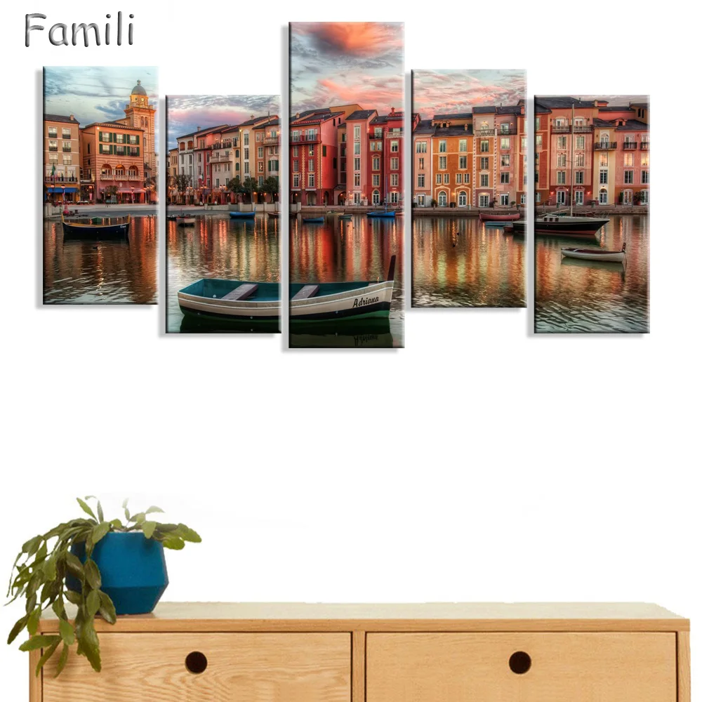 New Hot City Impression Art Wholesale 5pcs Modular Picture Streetscape European Architecture The Sittingroom Painting Decoration
New Hot City Impression Art Wholesale 5pcs Modular Picture Streetscape European Architecture The Sittingroom Painting Decoration
