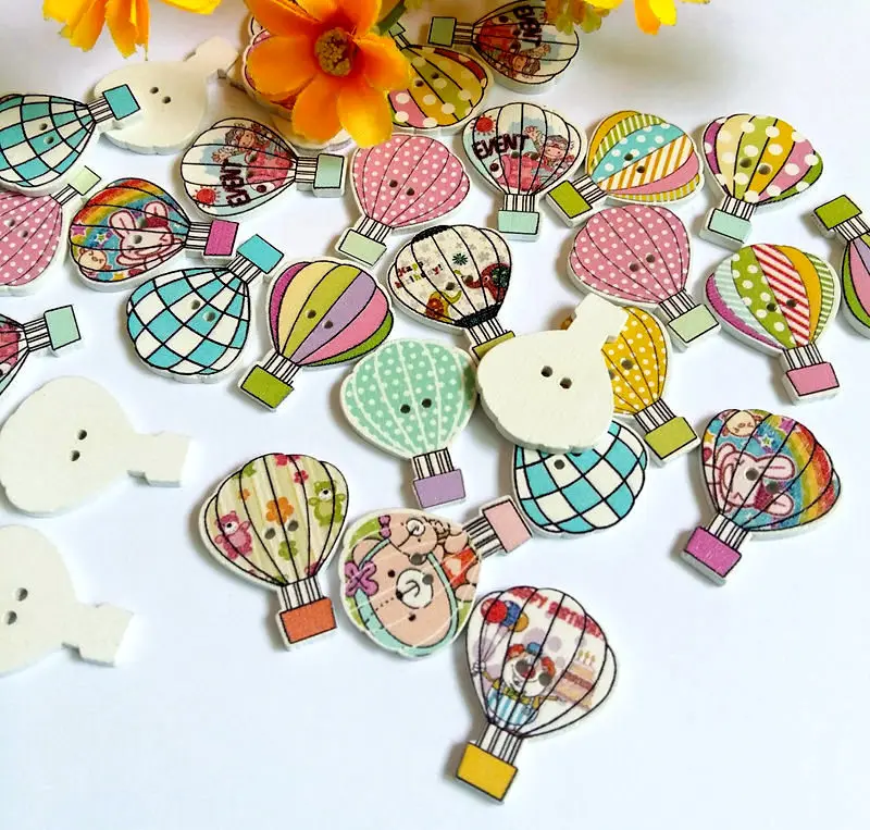 30/50pcs/pack Random Mixed Color Wood Buttons 2 Holes hot air balloon Shape Sewing Scrapbooking 23x29mm
30/50pcs/pack Random Mixed Color Wood Buttons 2 Holes hot air balloon Shape Sewing Scrapbooking 23x29mm