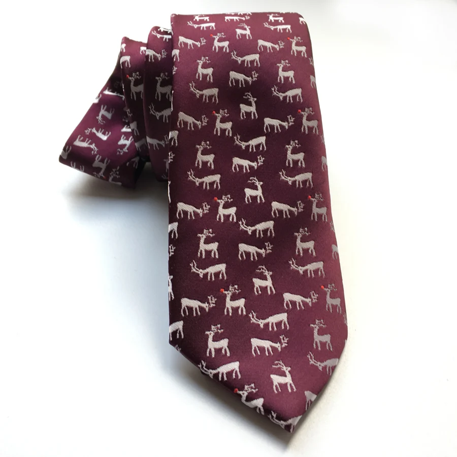2017 Unique Design Tie Christmas Style Party Necktie Burgundy with Embroidered Animal White Deer
2017 Unique Design Tie Christmas Style Party Necktie Burgundy with Embroidered Animal White Deer