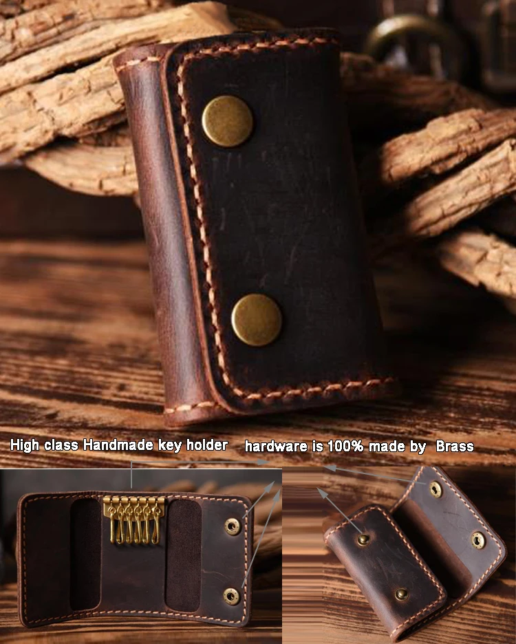 FANCODI Handmade Vintage Genuine Leather Key Holder Men keyChain Cover Leather Key Wallet Men key case bag Women Key Organizer
FANCODI Handmade Vintage Genuine Leather Key Holder Men keyChain Cover Leather Key Wallet Men key case bag Women Key Organizer