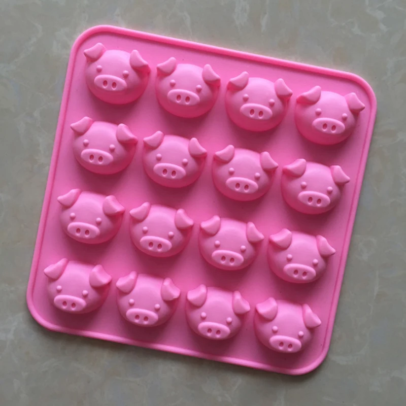 16 Cav Cake Mold Soap Mold Pig Head Flexible Silicone Mould For Jelly Candy Chocolate DIY MF96
16 Cav Cake Mold Soap Mold Pig Head Flexible Silicone Mould For Jelly Candy Chocolate DIY MF96