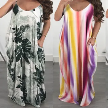 2019 Long Dress Spaghetti Strap Floral Print Boho Beach Dress Tunica Maxi Dress Women Evening Party Dress Summer Dress Vestido
2019 Long Dress Spaghetti Strap Floral Print Boho Beach Dress Tunica Maxi Dress Women Evening Party Dress Summer Dress Vestido