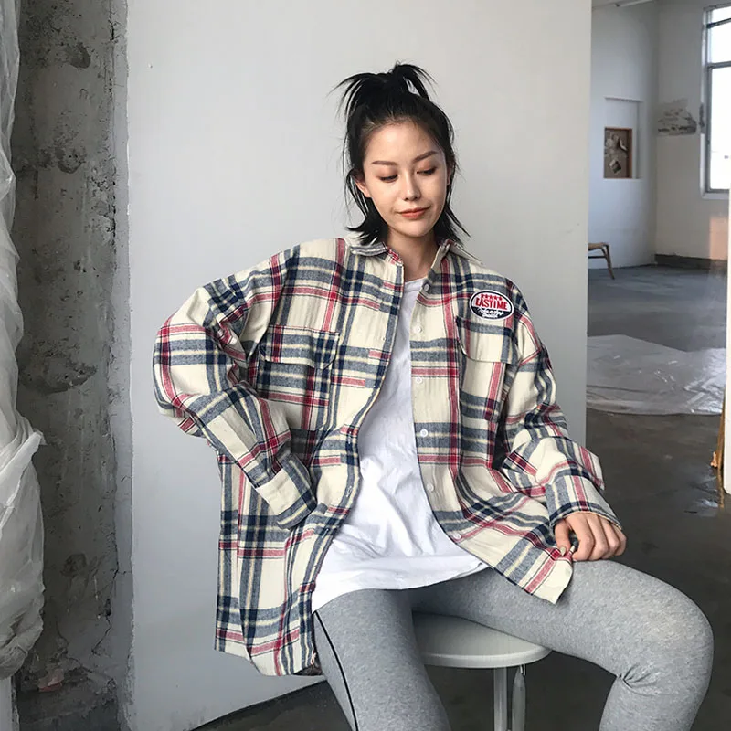 Women shirt loose student 2019 new spring and autumn Korean style long-sleeve female shirt teenager girl fashion square c02
Women shirt loose student 2019 new spring and autumn Korean style long-sleeve female shirt teenager girl fashion square c02