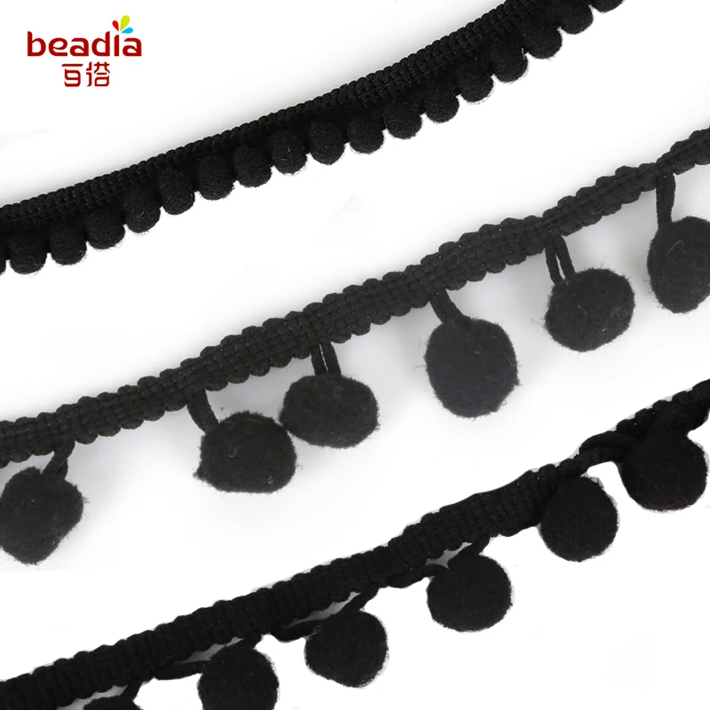 Black Pom Pom Trim Ball 5 Yards MINI Pearl Pompom Fringe Ribbon Sewing Lace Kintted Fabric Handmade Craft Accessories
Black Pom Pom Trim Ball 5 Yards MINI Pearl Pompom Fringe Ribbon Sewing Lace Kintted Fabric Handmade Craft Accessories