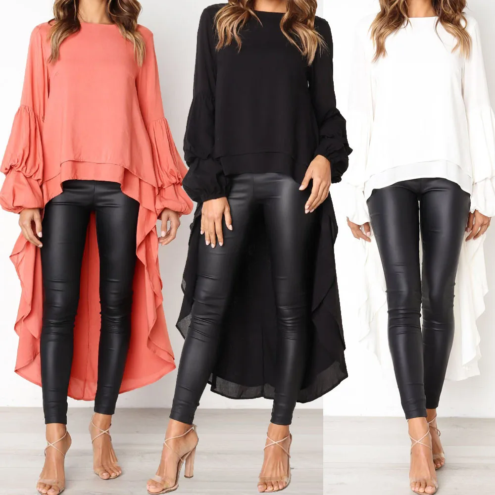 Women Spring Summer Casual Irregular Ruffles Shirt Long Sleeve O-Neck Sweatshirt Pullovers Tops Drop Shipping
Women Spring Summer Casual Irregular Ruffles Shirt Long Sleeve O-Neck Sweatshirt Pullovers Tops Drop Shipping