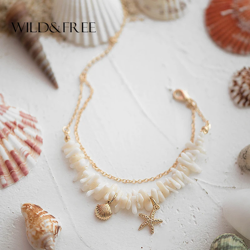 Wild & Free Gold Color Shell Starfish Bracelets For Women Girls New Beach Jewelry Handmade Layered White Stone Charm Bangles
Wild & Free Gold Color Shell Starfish Bracelets For Women Girls New Beach Jewelry Handmade Layered White Stone Charm Bangles