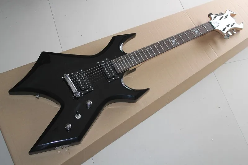 Factory Wholesale B.C.Rich Unusual Shape Electric Guitar with Spide Fretboard Inlay,Chrome Hardwares,Offer Customized
Factory Wholesale B.C.Rich Unusual Shape Electric Guitar with Spide Fretboard Inlay,Chrome Hardwares,Offer Customized