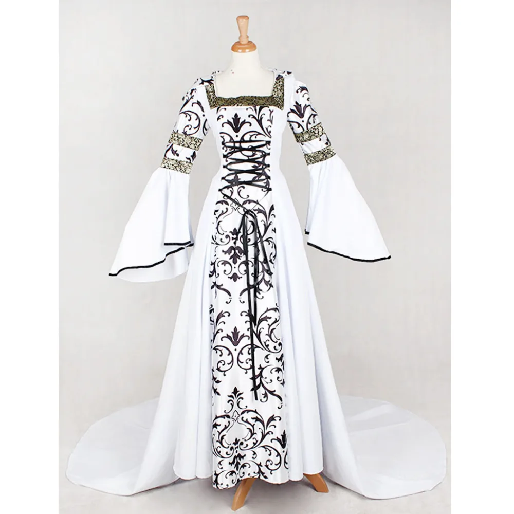 Women Medieval Dress Retro Vintage Trumpet Sleeve Renaissance Vampire Floor Length Maxi Dresses Custom Made
Women Medieval Dress Retro Vintage Trumpet Sleeve Renaissance Vampire Floor Length Maxi Dresses Custom Made
